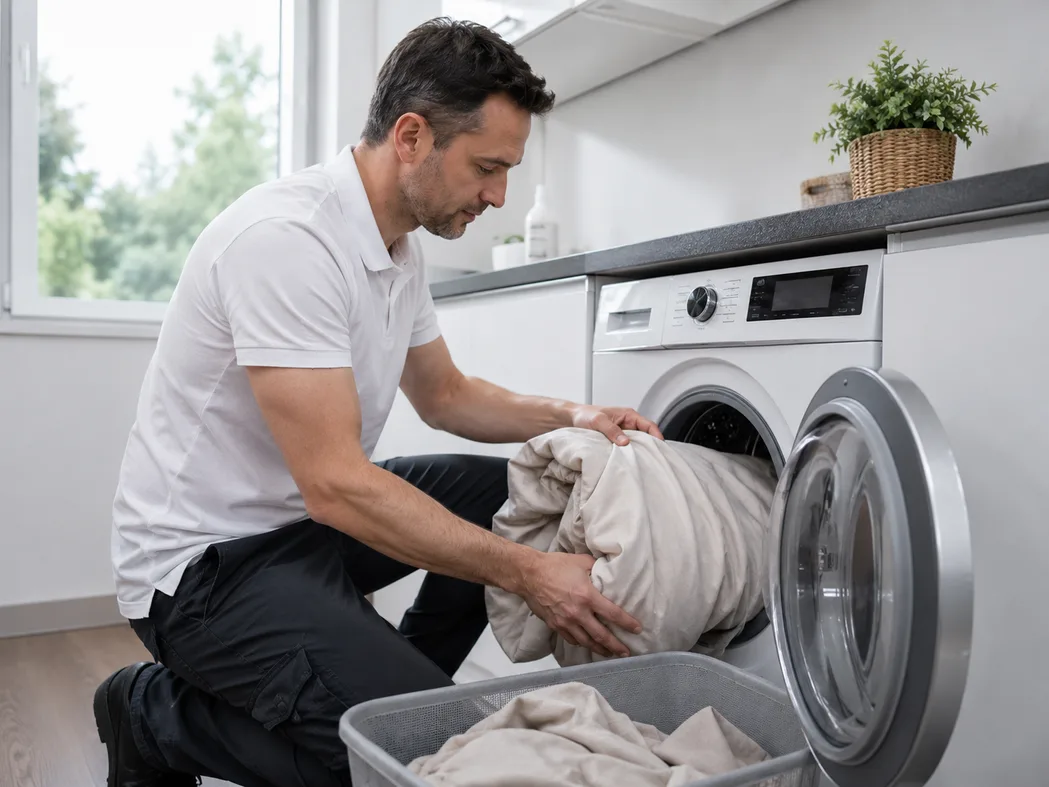 Sichere Mittel zur Polsterhygiene — 70%iger Isopropanol, warmes Wasser mit pH-neutralen Tensiden, Bezüge bei 60 °C waschen je nach Pflegeetikett